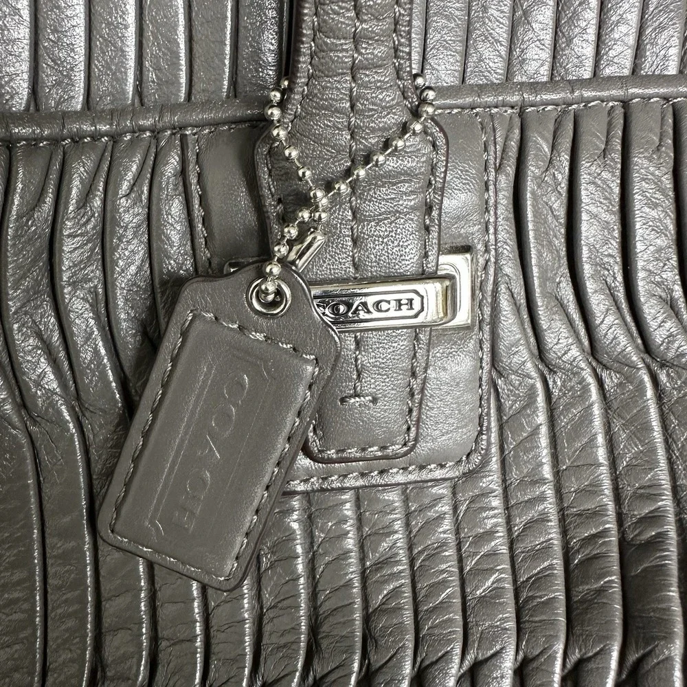 Coach Taylor‎ Gathered Leather Alexis Carryall Tote F25252 Grey Shoulder Handbag